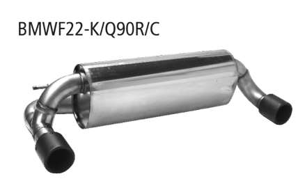 Silenciador trasero con tubo de escape simple, 1x Ø 90 mm LH+RH, carbono, con válvula de escape
