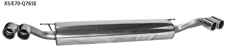 Silenciador trasero con doble salida de escape SLASH, 2x Ø 76 mm LH + RH, con labio