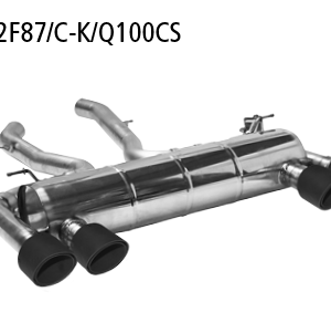Silenciador trasero LH+RH con tubo de escape carbono doble 2x Ø 100 mm (diseño RACE), cortado oblicuamente 30°, para válvula de escape estándar