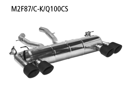 Silenciador trasero LH+RH con tubo de escape carbono doble 2x Ø 100 mm (diseño RACE), cortado oblicuamente 30°, para válvula de escape estándar