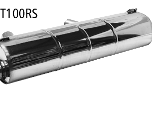 Silenciador trasero con salida de escape simple 1x Ø 100 mm LH+RH (en look RACE), cortado en un ángulo de 30°, para trampilla de escape estándar