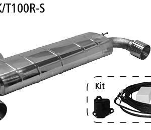 Silenciador trasero con tubo de escape simple 1x Ø 100 mm LH+RH (diseño RACE), con válvula de escape incl. kit 1)