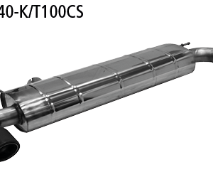 Silenciador trasero con tubo de escape simple carbono 1x Ø 100 mm LH+RH (diseño RACE), cortado oblicuamente 30°, para válvula de escape estándar