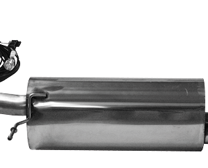 Silenciador trasero con salida de escape simple derecha, 1 x Ø 90 mm, inclinado 20°, con labio, con trampilla de escape