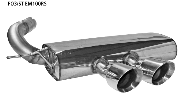 Silenciador trasero con tubo de escape doble en el centro Ø 100 mm cortado en un ángulo de 30° (en estilo RACE)