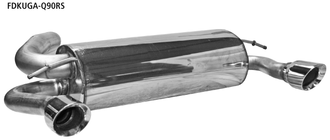 Silenciador trasero con salida de escape simple LH + RH, 1 x Ø 90 mm, inclinado 30° en estilo RACE