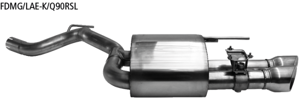 Silenciador trasero con salida doble 2 x Ø 90 mm LH inclinado 30° (en look RACE) con trampilla de escape