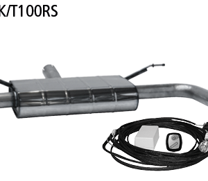 Silenciador trasero con tubo de escape simple 1x Ø?100?mm LH+RH (diseño RACE), cortado oblicuamente 30° con mando de válvula