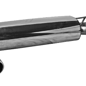 Silenciador trasero con doble salida de escape 2x Ø 90 mm LH + RH, inclinado 20°, con labio