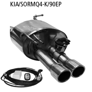 Silenciador trasero con doble salida de escape 2x Ø 90 mm RH, inclinado 20°, con labio, con trampilla de escape