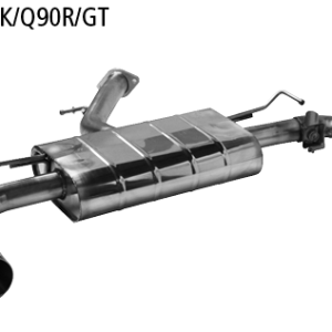 Silenciador trasero con salida doble con 2x Ø 90 mm LH+RH (en look RACE), para trampilla de escape estándar