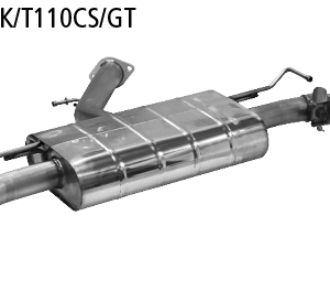 Silenciador trasero con salida de escape simple de carbono 1x Ø 110 mm LH + RH, inclinado 25°, en apariencia RACE, para control de trampillas estándar