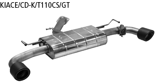 Silenciador trasero con salida de escape simple de carbono 1x Ø 110 mm LH + RH, inclinado 25°, en apariencia RACE, para control de trampillas estándar
