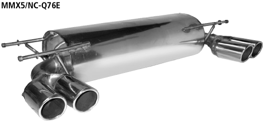 Silenciador trasero con doble salida de escape LH + RH 2 x Ø 76 mm con labio cortado en un ángulo de 20° MX5 NC (no facelift)
