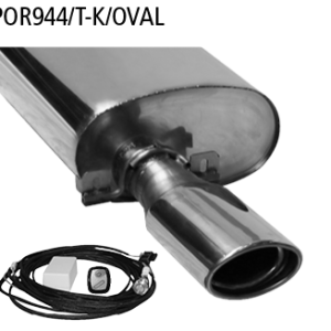 Silenciador trasero con válvula de escape y tubo de escape simple 1x óvalo 120×80 mm