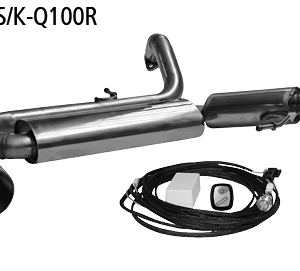 Silenciador trasero con salida de escape simple en look RACE 1 x Ø 100 mm LH + RH con trampilla de escape
