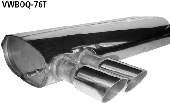Silenciador trasero transversal con doble salida de escape 2 x Ø 76 mm