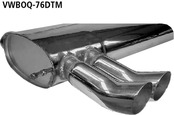 Silenciador trasero transversal con doble salida de escape DTM 2 x Ø 76 mm