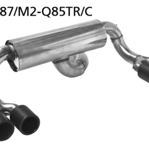 Silenciador trasero con doble salida de escape de carbono 2 x Ø 85 mm LH + RH sin trampilla de escape