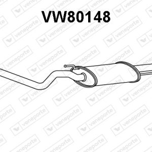 Silenciador trasero 1H5253609B-1H5253609L-1H5253609S-JZW253609-