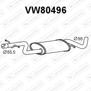 Silenciador central 1T0253209AJ-1T0253209B-1T0253209T-JZW253209F-