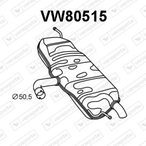 Silenciador trasero 1K6253609CD-1K6253609F-1K6253609H-5K6253609Q-JZW253609K