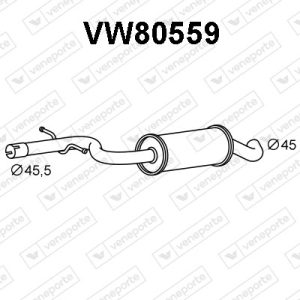 Silenciador central 1K0253209A-1K0253209T-